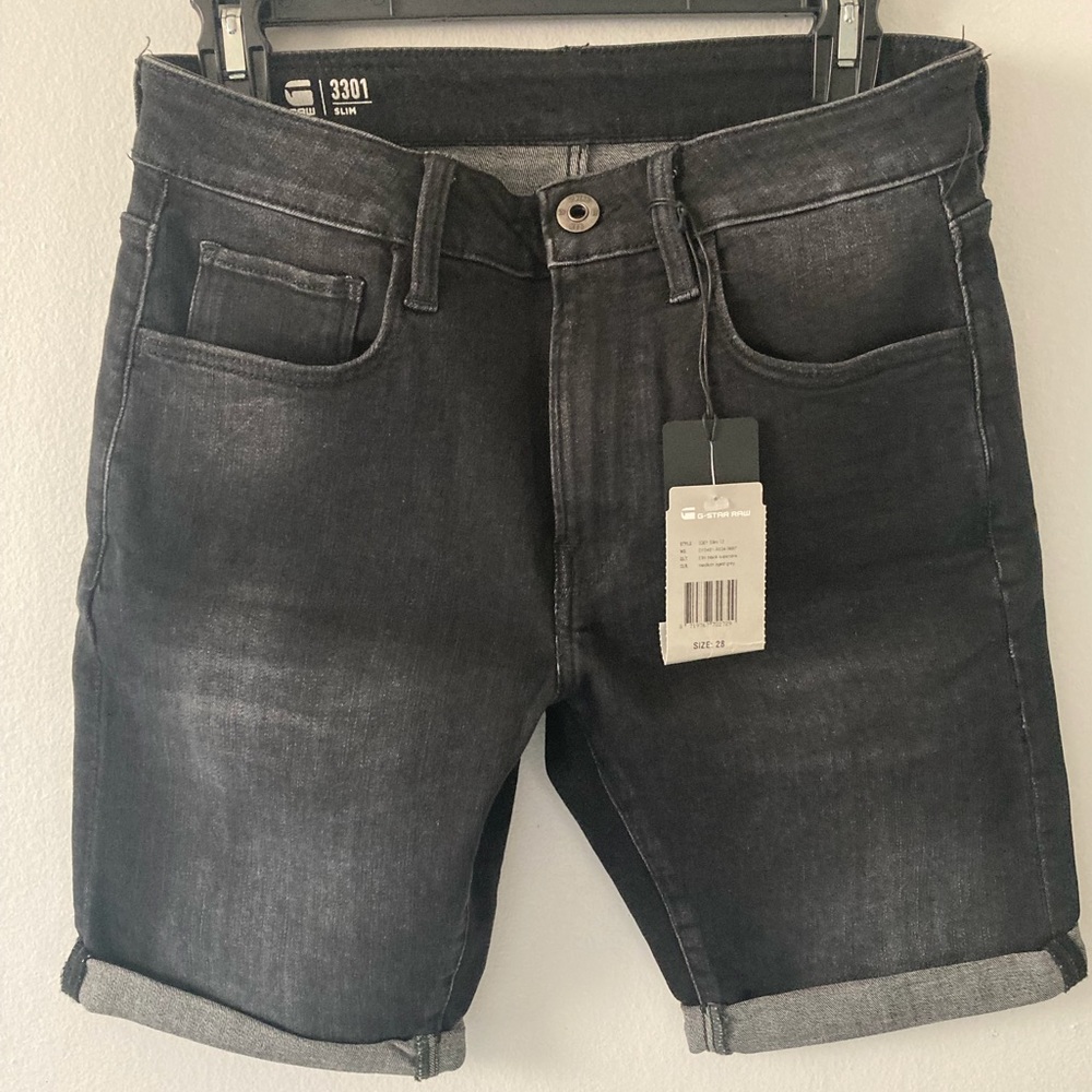 G Star RAW black denim shorts. Bran new with tags never worn.